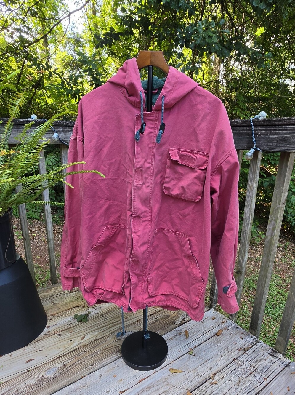 GANT Women's Pink Hooded Utility Jacket Size L